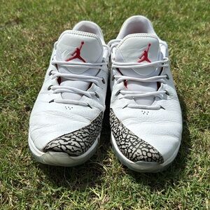 Jordan White and Gray Golf Shoes with Elephant Print